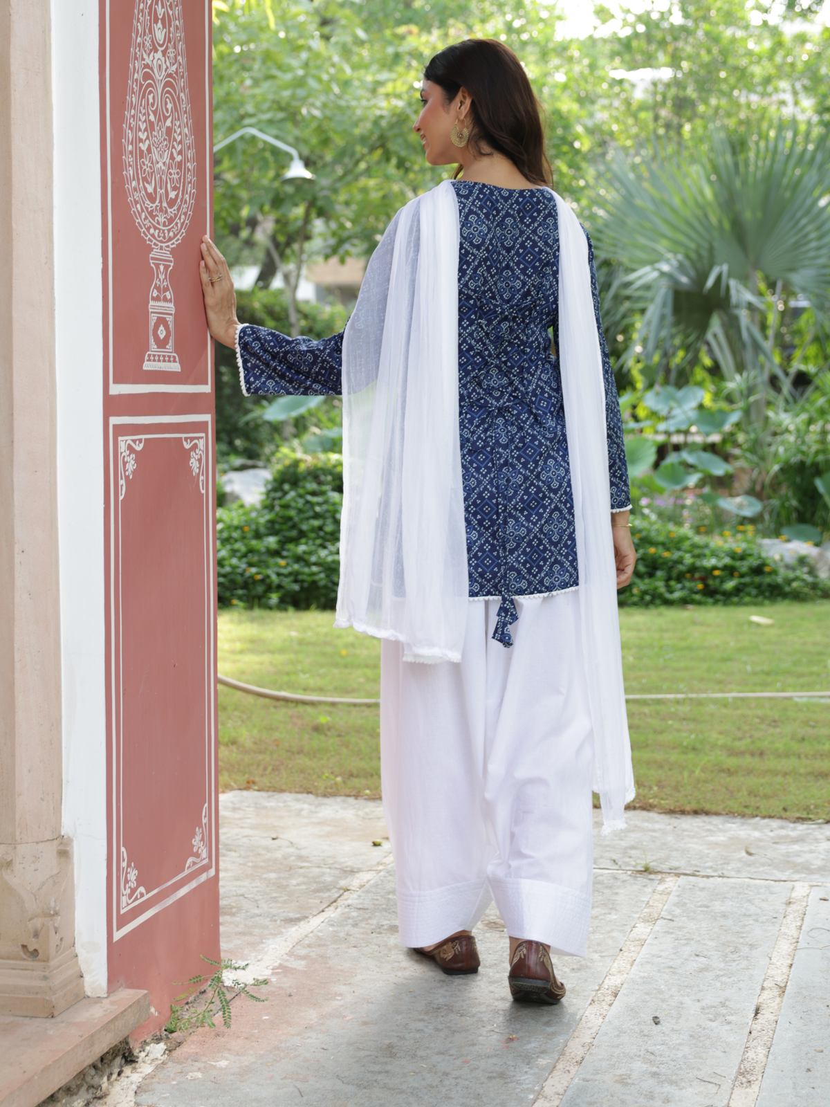Aira Indigo Blue Cotton Farshi Salwar Suit Set