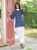 Aira Indigo Blue Cotton Farshi Salwar Suit Set