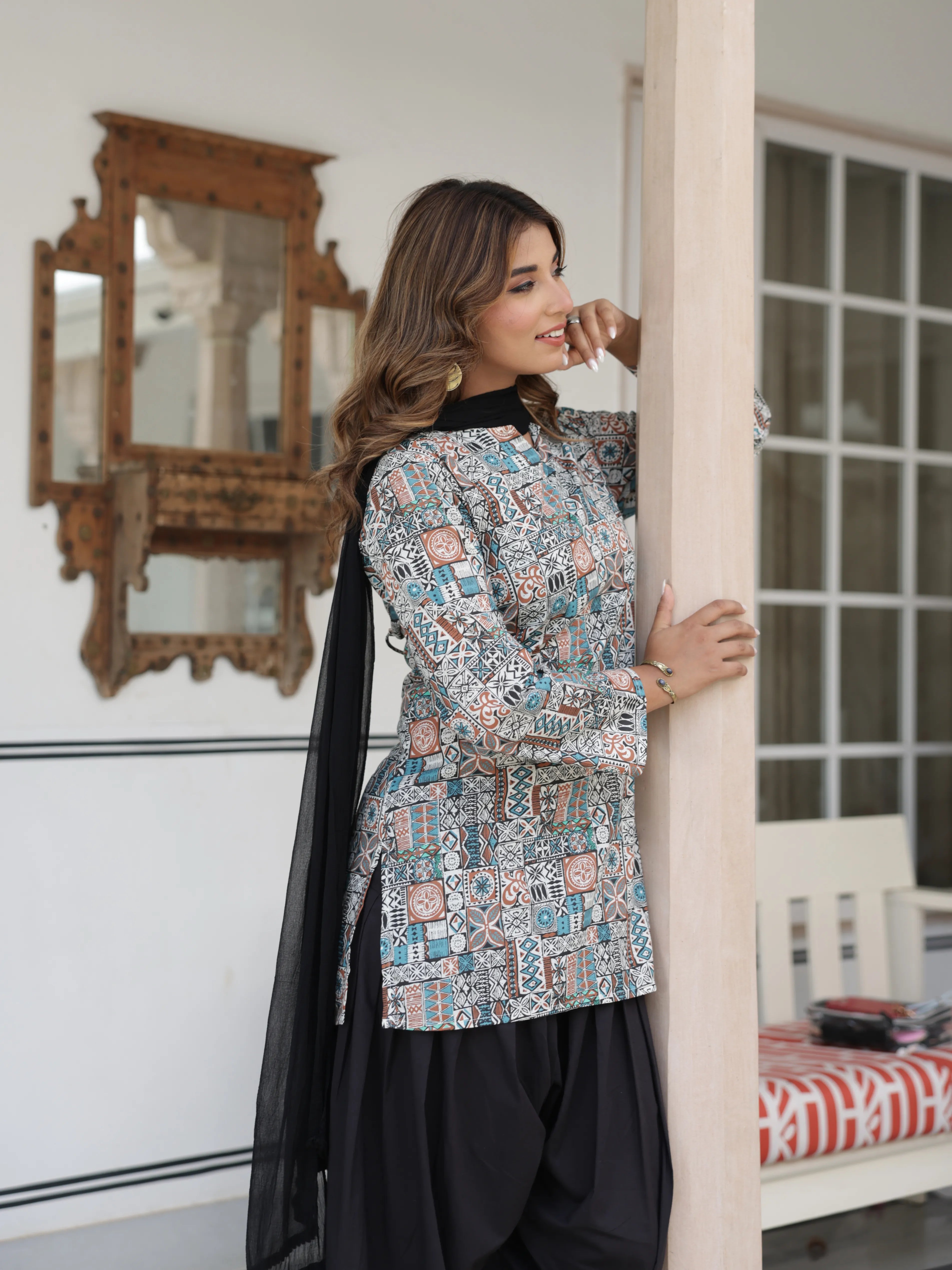 Maira Multicolour Cotton Farshi Salwar Suit Set