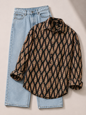 Charvi Cotton Printed Shirt — Relaxed Fit Full Sleeve Shirt