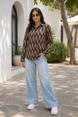 Charvi Cotton Printed Shirt — Relaxed Fit Full Sleeve Shirt