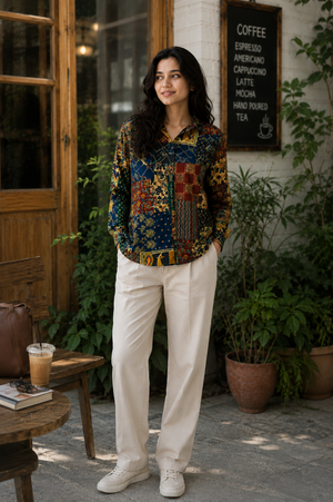 Rangrez Cotton Printed Shirt — Relaxed Fit Full Sleeve Shirt