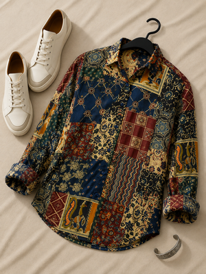 Rangrez Cotton Printed Shirt — Relaxed Fit Full Sleeve Shirt
