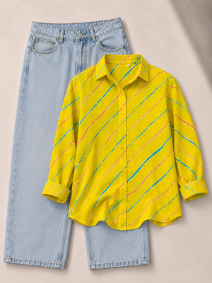 Ishani Cotton Striped Shirt — Relaxed Fit Full Sleeve Shirt