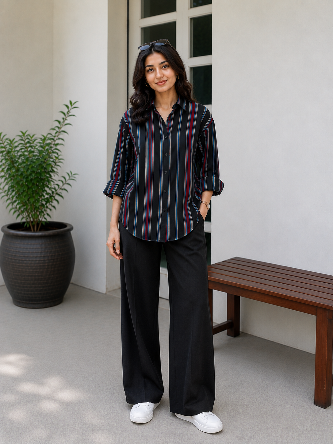 Neer Cotton Striped Shirt — Relaxed Fit Full Sleeve Shirt