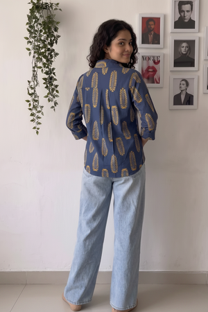 Nayra Cotton Printed Shirt — Relaxed Fit Full Sleeve Shirt