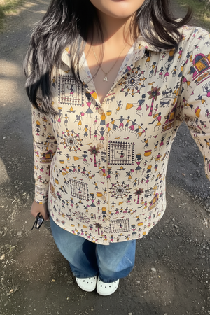 Siya Cotton Printed Shirt — Relaxed Fit Full Sleeve Shirt