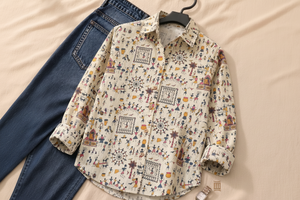 Siya Cotton Printed Shirt — Relaxed Fit Full Sleeve Shirt