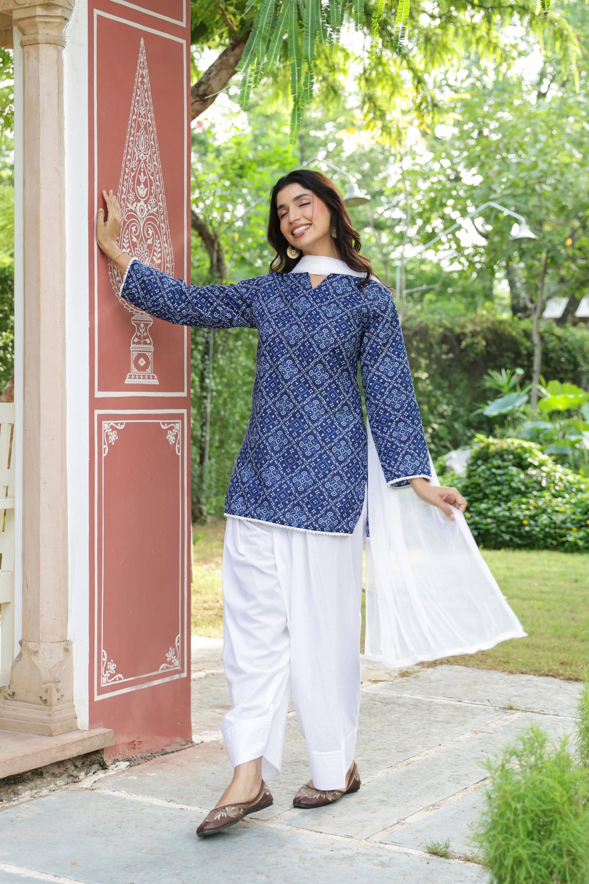 Aira Indigo Blue Cotton Farshi Salwar Suit Set