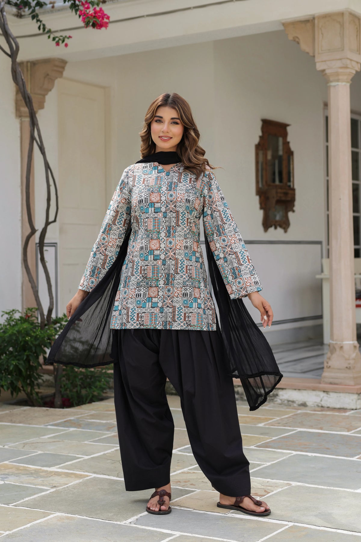 Maira Multicolour Cotton Farshi Salwar Suit Set