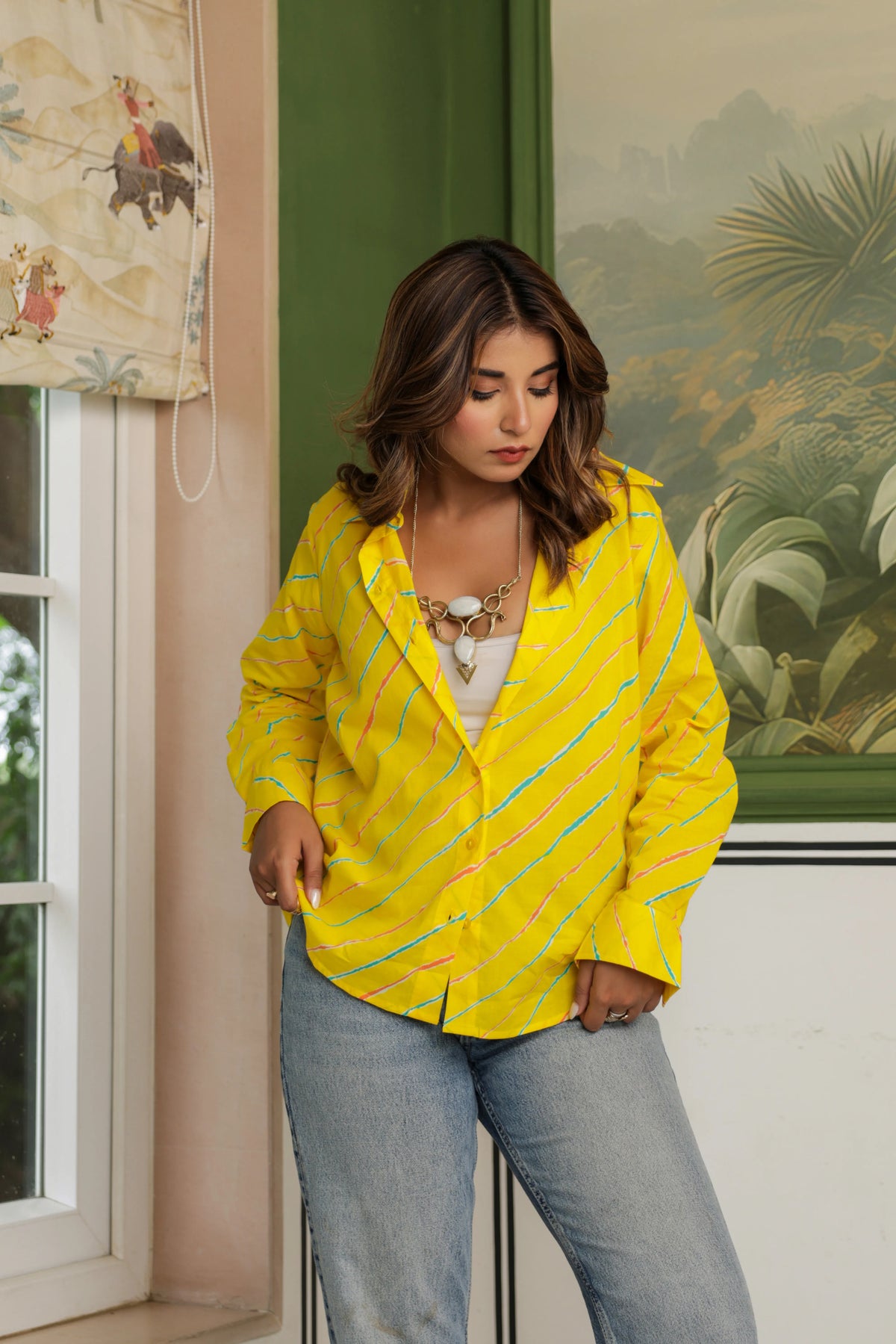 Ishani Cotton Striped Shirt — Relaxed Fit Full Sleeve Shirt
