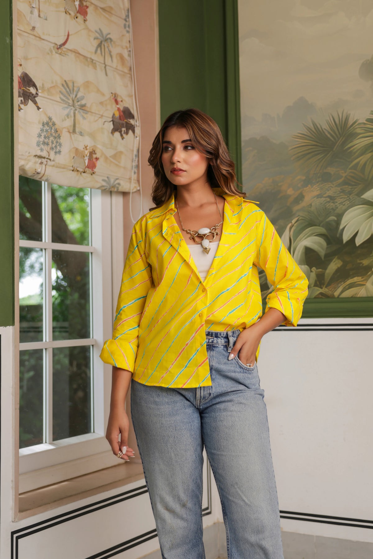 Ishani Cotton Striped Shirt — Relaxed Fit Full Sleeve Shirt