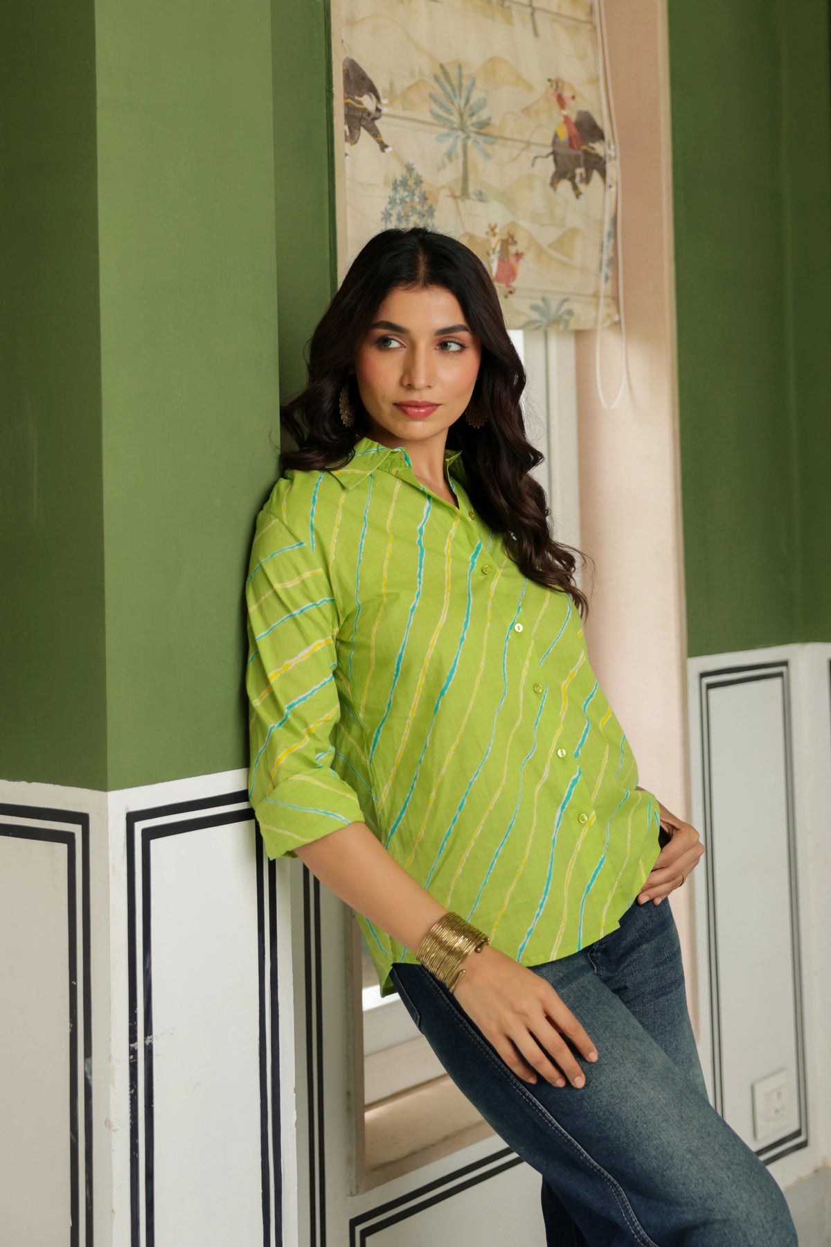 Kiara Cotton Striped Shirt — Relaxed Fit Full Sleeve Shirt