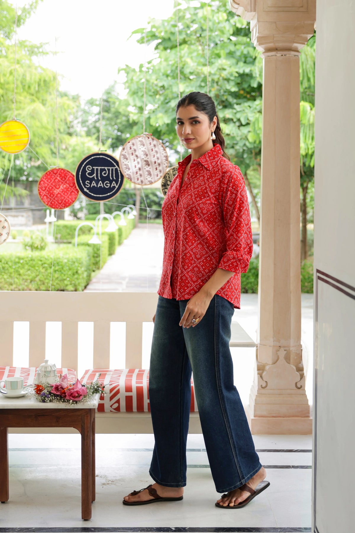 Diya Cotton Printed Shirt — Relaxed Fit Full Sleeve Shirt
