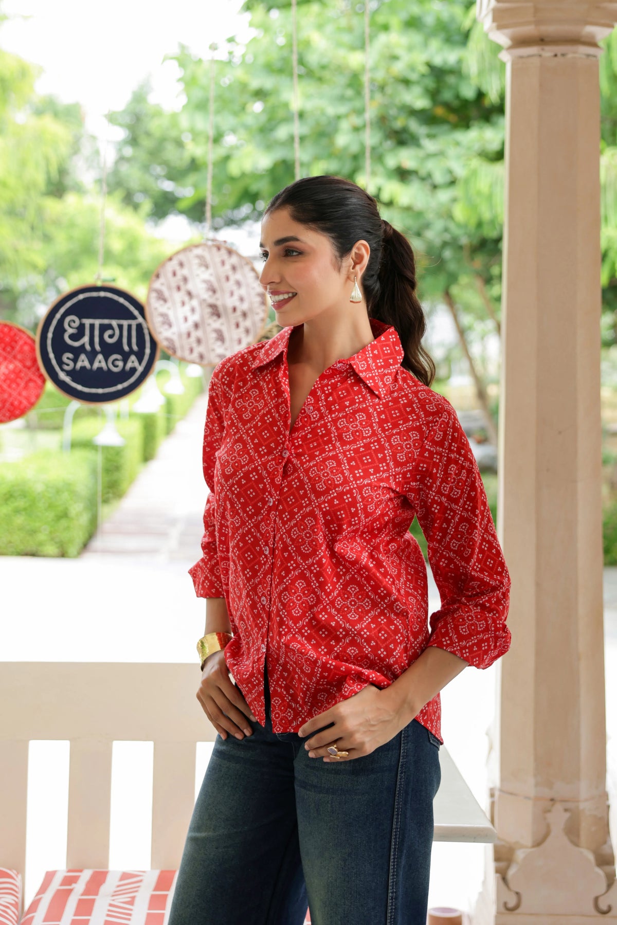 Diya Cotton Printed Shirt — Relaxed Fit Full Sleeve Shirt