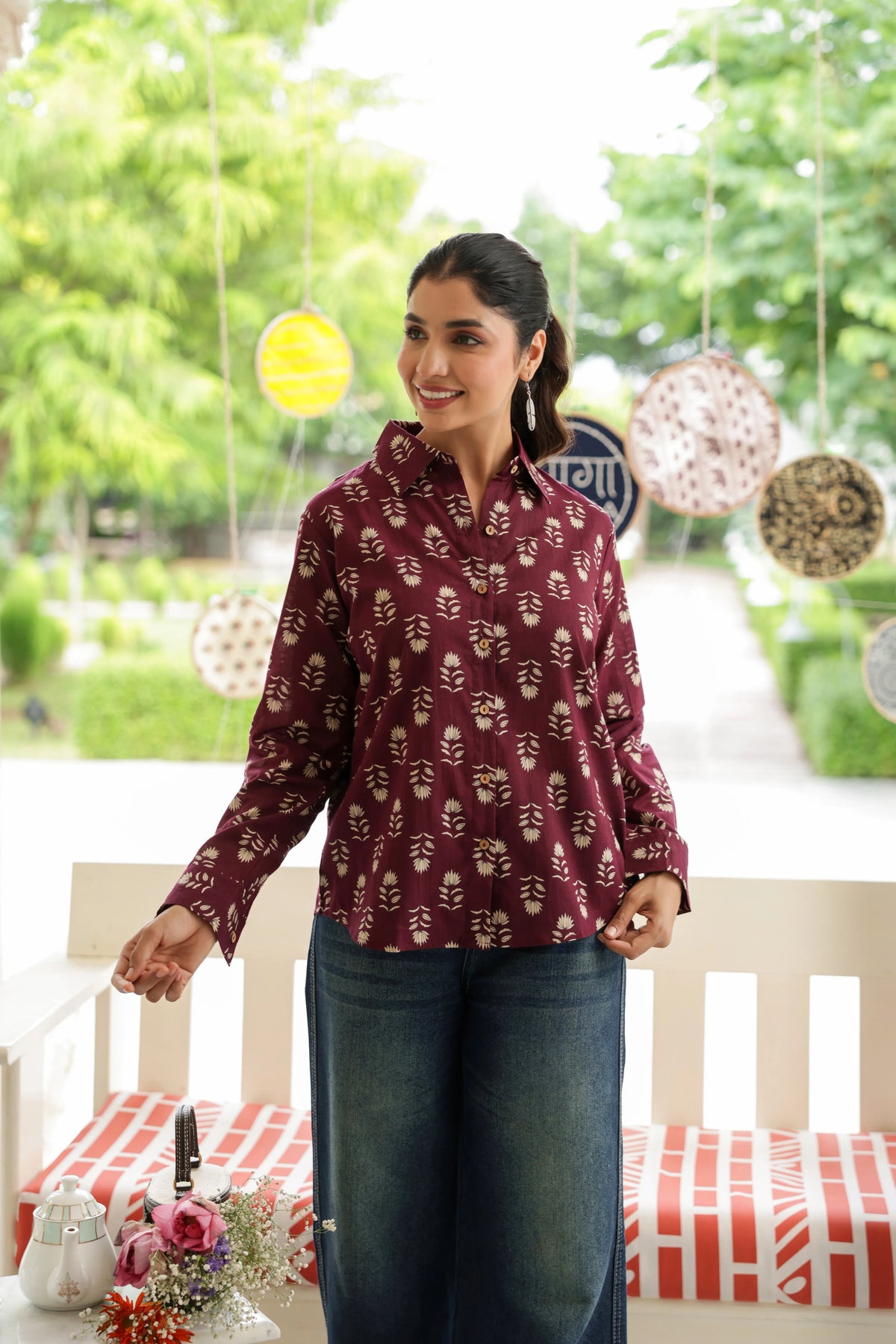Maira Cotton Printed Shirt — Relaxed Fit Full Sleeve Shirt