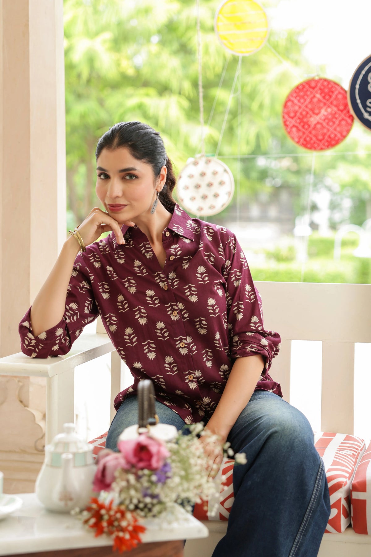 Maira Cotton Printed Shirt — Relaxed Fit Full Sleeve Shirt