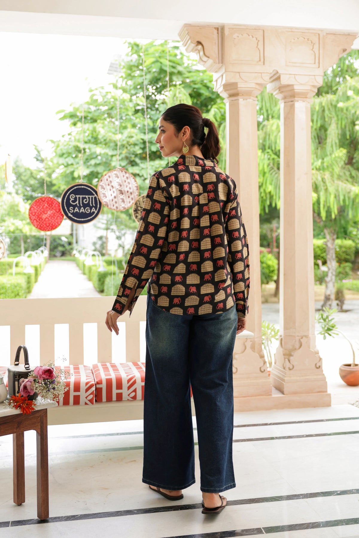 Aabha Cotton Printed Shirt — Relaxed Fit Full Sleeve Shirt
