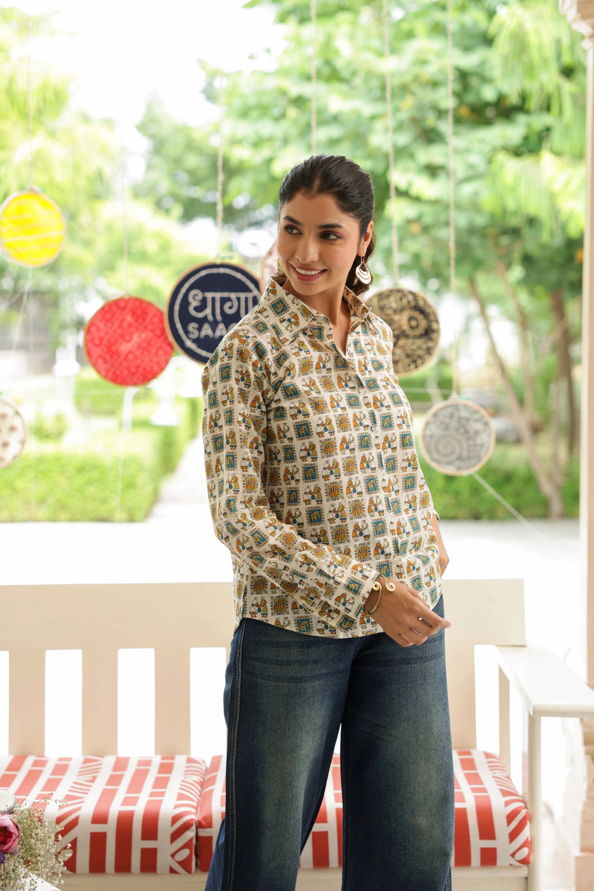 Aavya Cotton Printed Shirt — Relaxed Fit Full Sleeve Shirt
