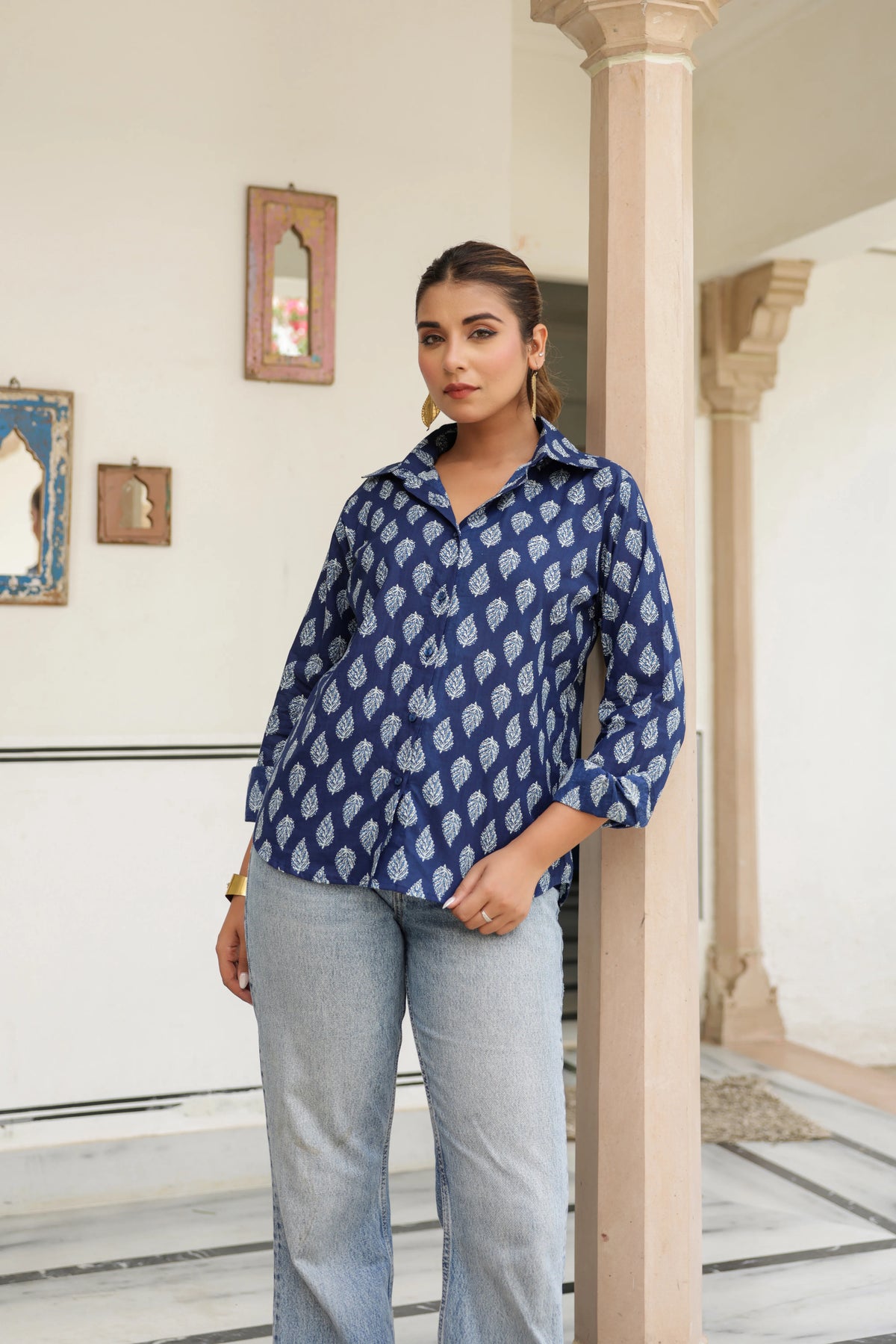 Neelam Cotton Printed Shirt — Relaxed Fit Full Sleeve Shirt