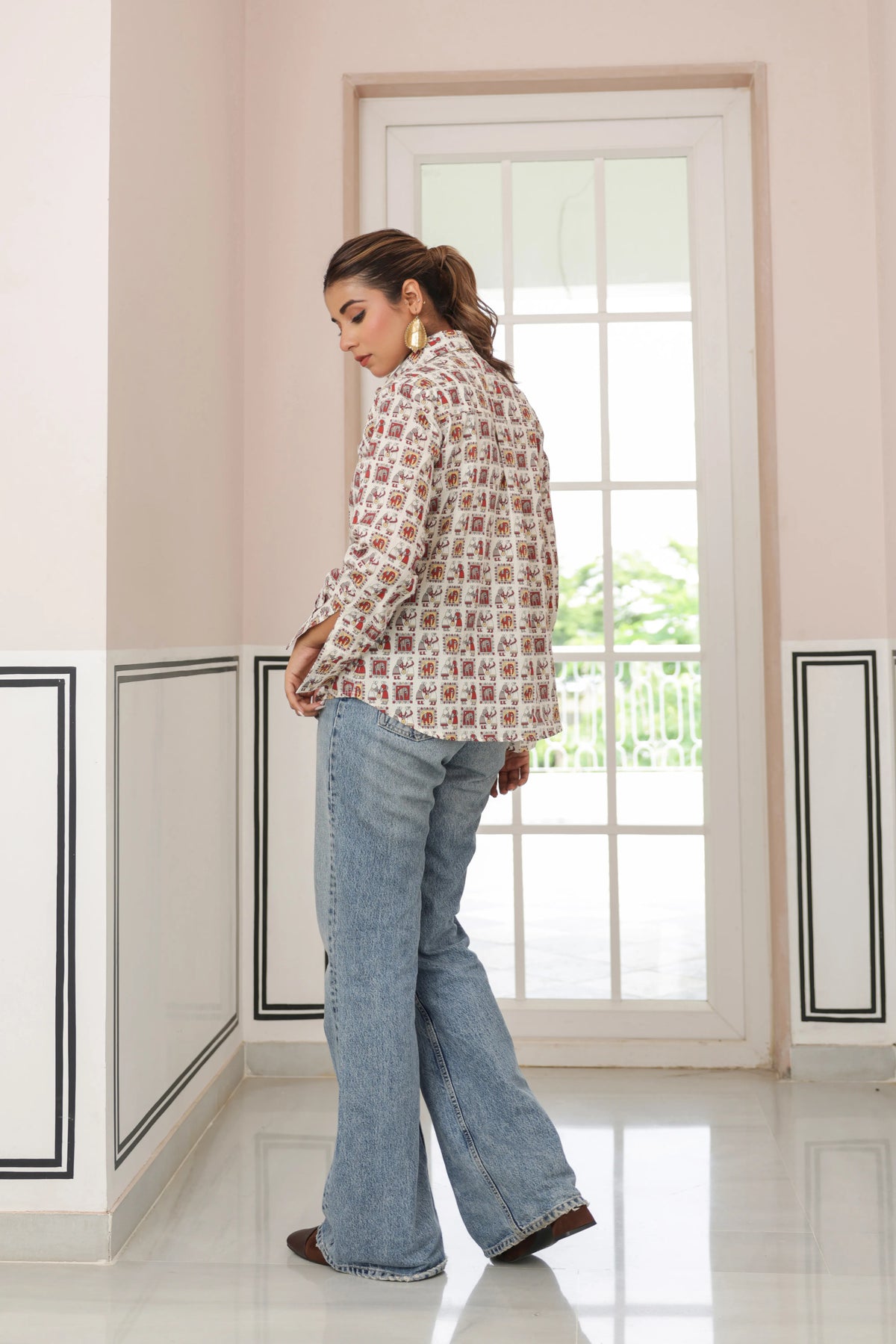 Rajika Cotton Printed Shirt — Relaxed Fit Full Sleeve Shirt