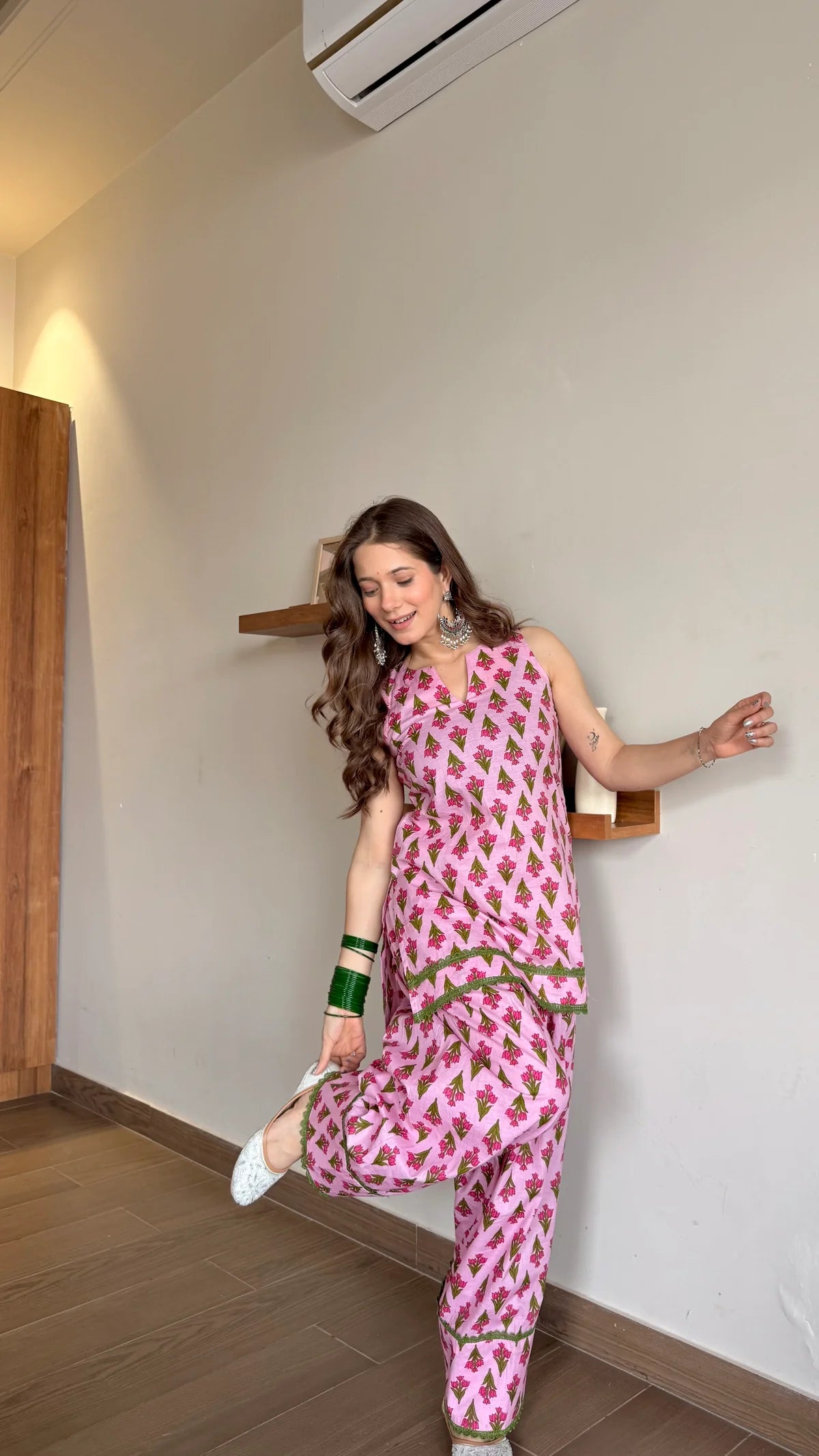 Pankhuri Cotton Farshi Kurta Set