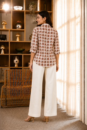 Rajika Cotton Printed Shirt — Relaxed Fit Full Sleeve Shirt