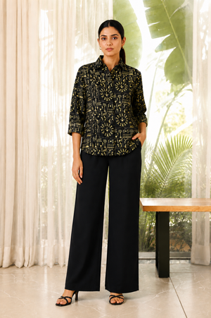 Vedika Cotton Printed Shirt — Relaxed Fit Full Sleeve Shirt