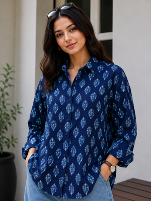 Neelam Cotton Printed Shirt — Relaxed Fit Full Sleeve Shirt