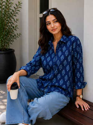 Neelam Cotton Printed Shirt — Relaxed Fit Full Sleeve Shirt