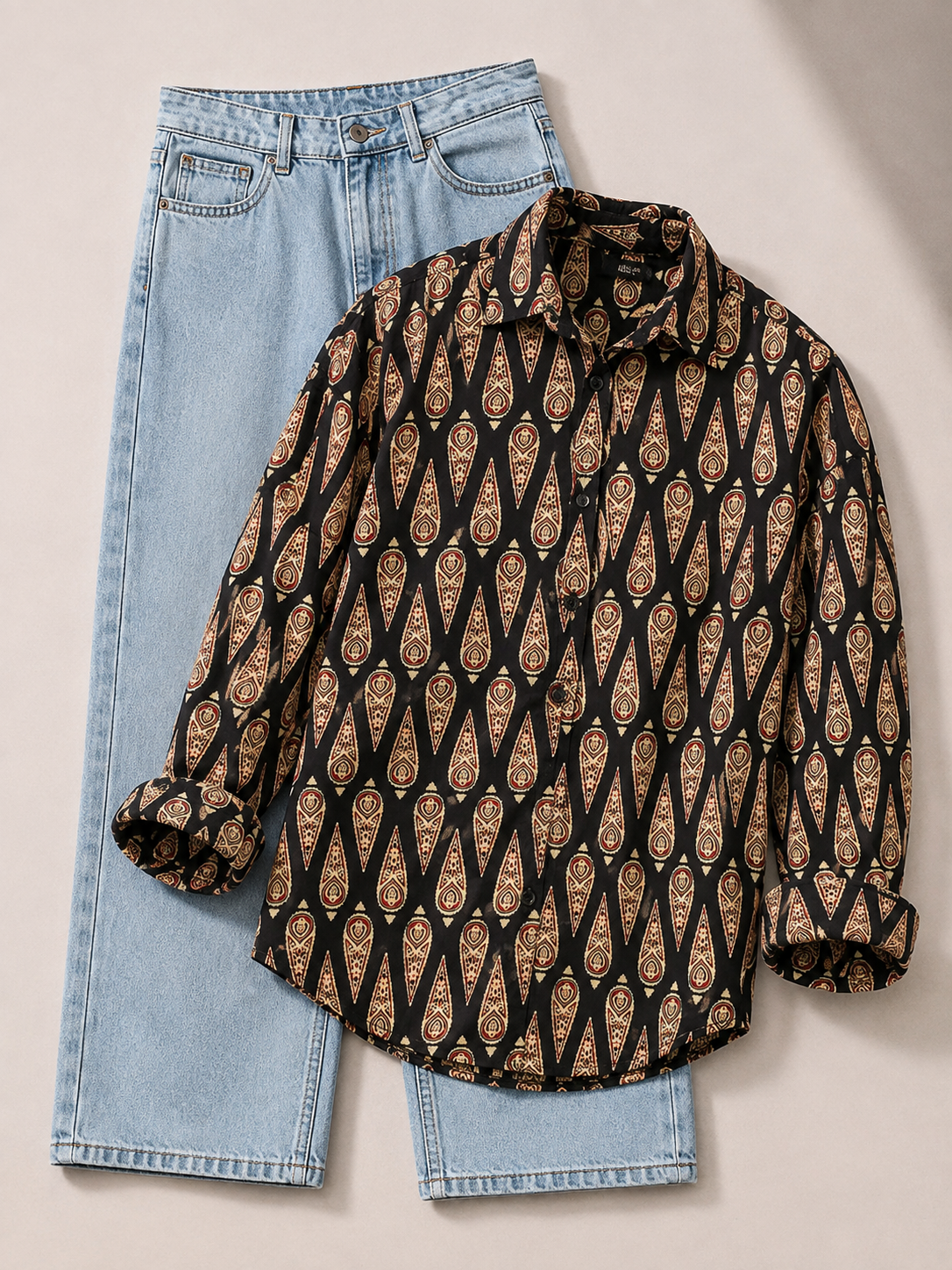 Charvi Cotton Printed Shirt — Relaxed Fit Full Sleeve Shirt