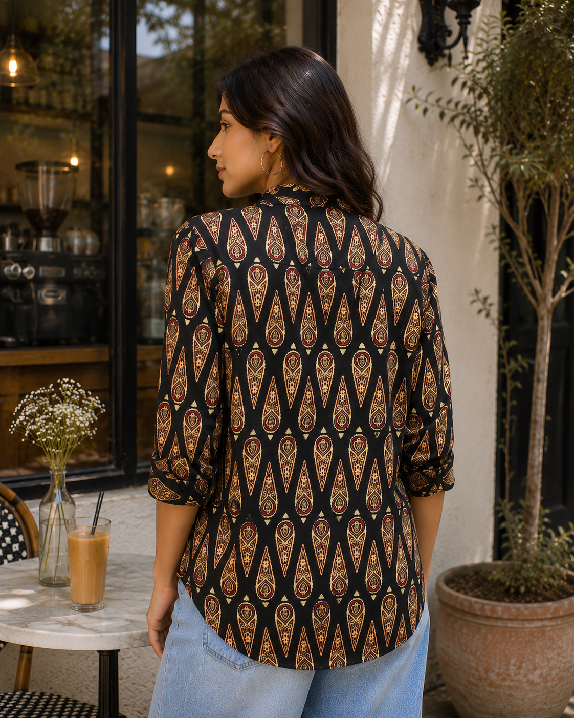 Charvi Cotton Printed Shirt — Relaxed Fit Full Sleeve Shirt