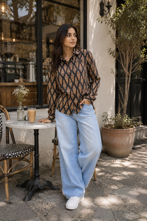 Charvi Cotton Printed Shirt — Relaxed Fit Full Sleeve Shirt