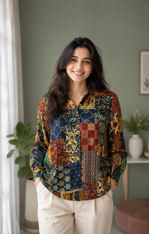 Rangrez Cotton Printed Shirt — Relaxed Fit Full Sleeve Shirt