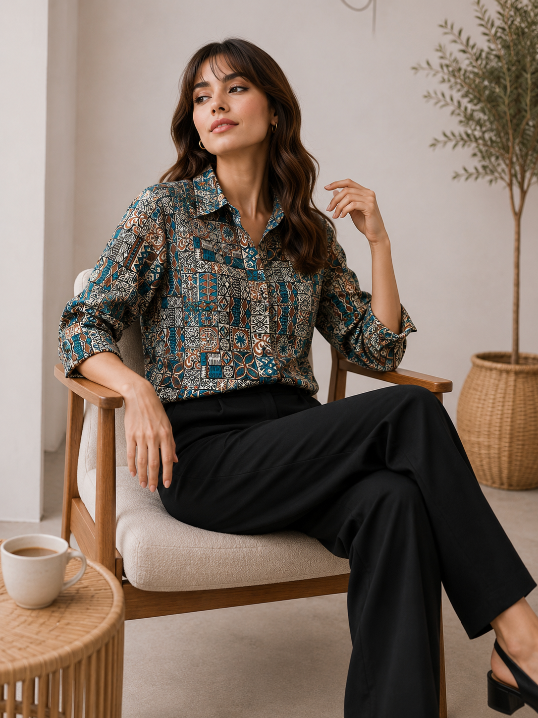 Vanya Cotton Printed Shirt — Relaxed Fit Full Sleeve Shirt