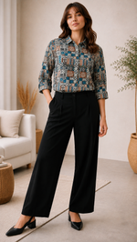 Vanya Cotton Printed Shirt — Relaxed Fit Full Sleeve Shirt
