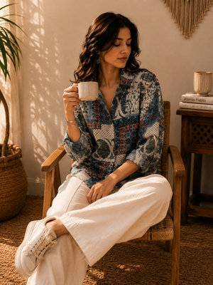 Anaya Cotton Printed Shirt — Relaxed Fit Full Sleeve Shirt