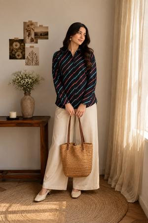 Avni Cotton Striped Shirt — Relaxed Fit Full Sleeve Shirt