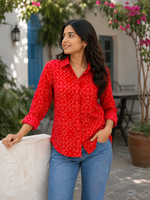Diya Cotton Printed Shirt — Relaxed Fit Full Sleeve Shirt