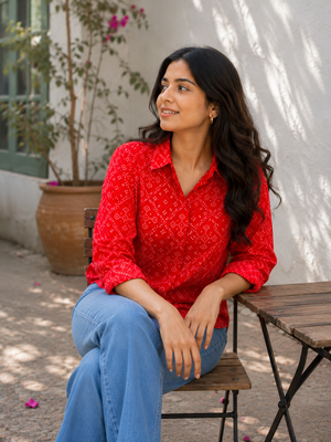 Diya Cotton Printed Shirt — Relaxed Fit Full Sleeve Shirt