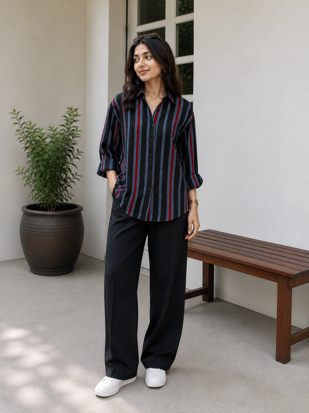 Neer Cotton Striped Shirt — Relaxed Fit Full Sleeve Shirt
