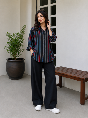 Neer Cotton Striped Shirt — Relaxed Fit Full Sleeve Shirt