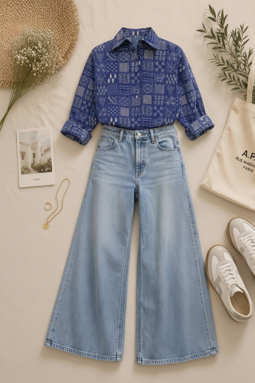 Aditi Cotton Printed Shirt — Relaxed Fit Full Sleeve Shirt