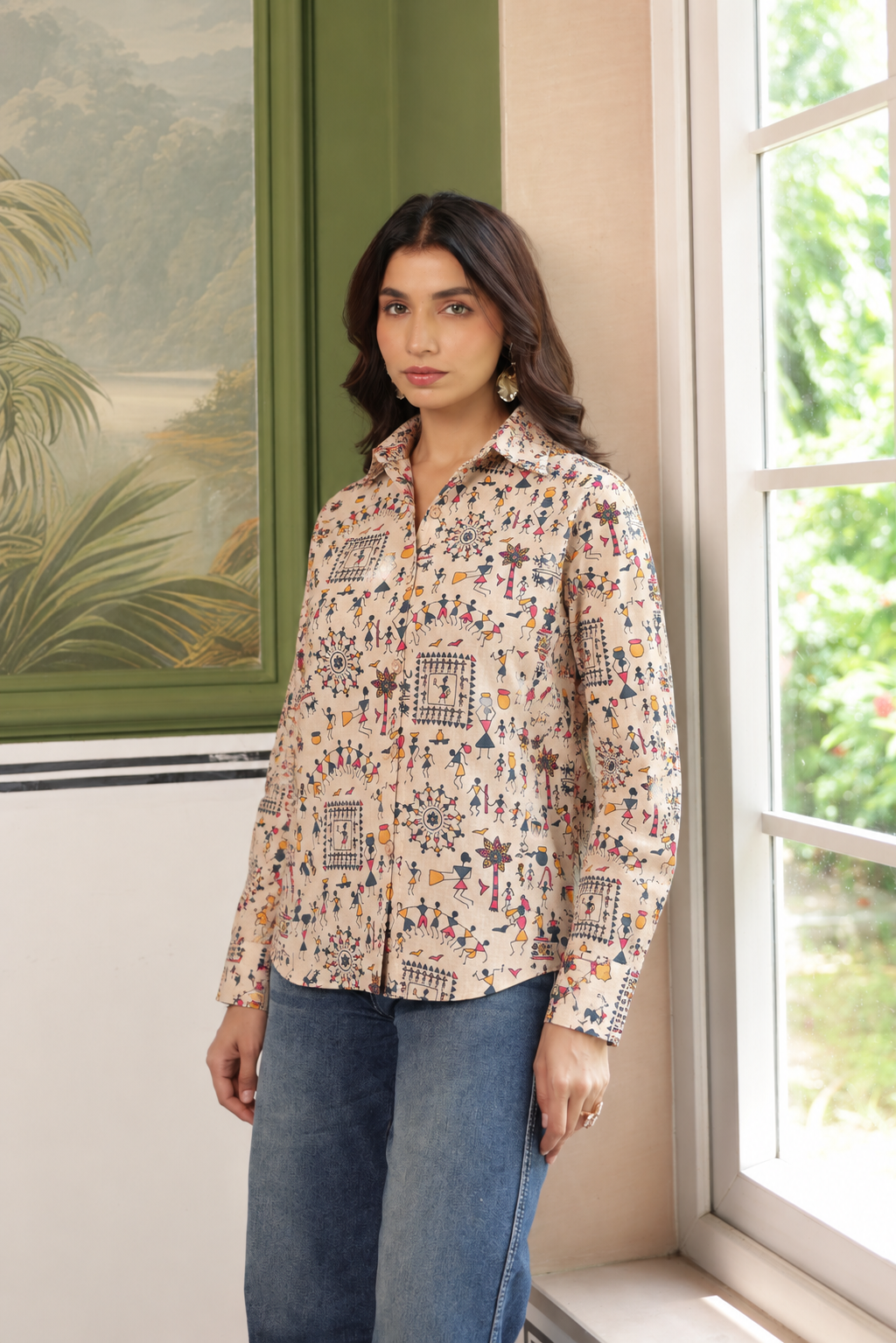 Siya Cotton Printed Shirt — Relaxed Fit Full Sleeve Shirt