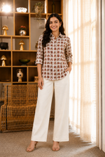 Rajika Cotton Printed Shirt — Relaxed Fit Full Sleeve Shirt