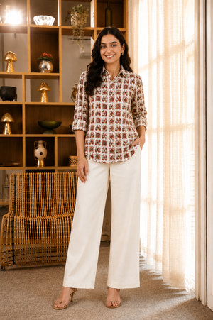 Rajika Cotton Printed Shirt — Relaxed Fit Full Sleeve Shirt