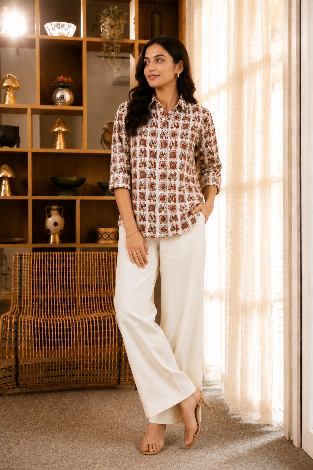 Rajika Cotton Printed Shirt — Relaxed Fit Full Sleeve Shirt